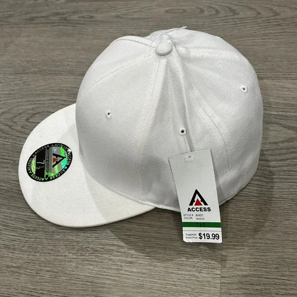 Access Plain White Fitted Hat | NWT | 7 1/2 - Picture 6 of 10